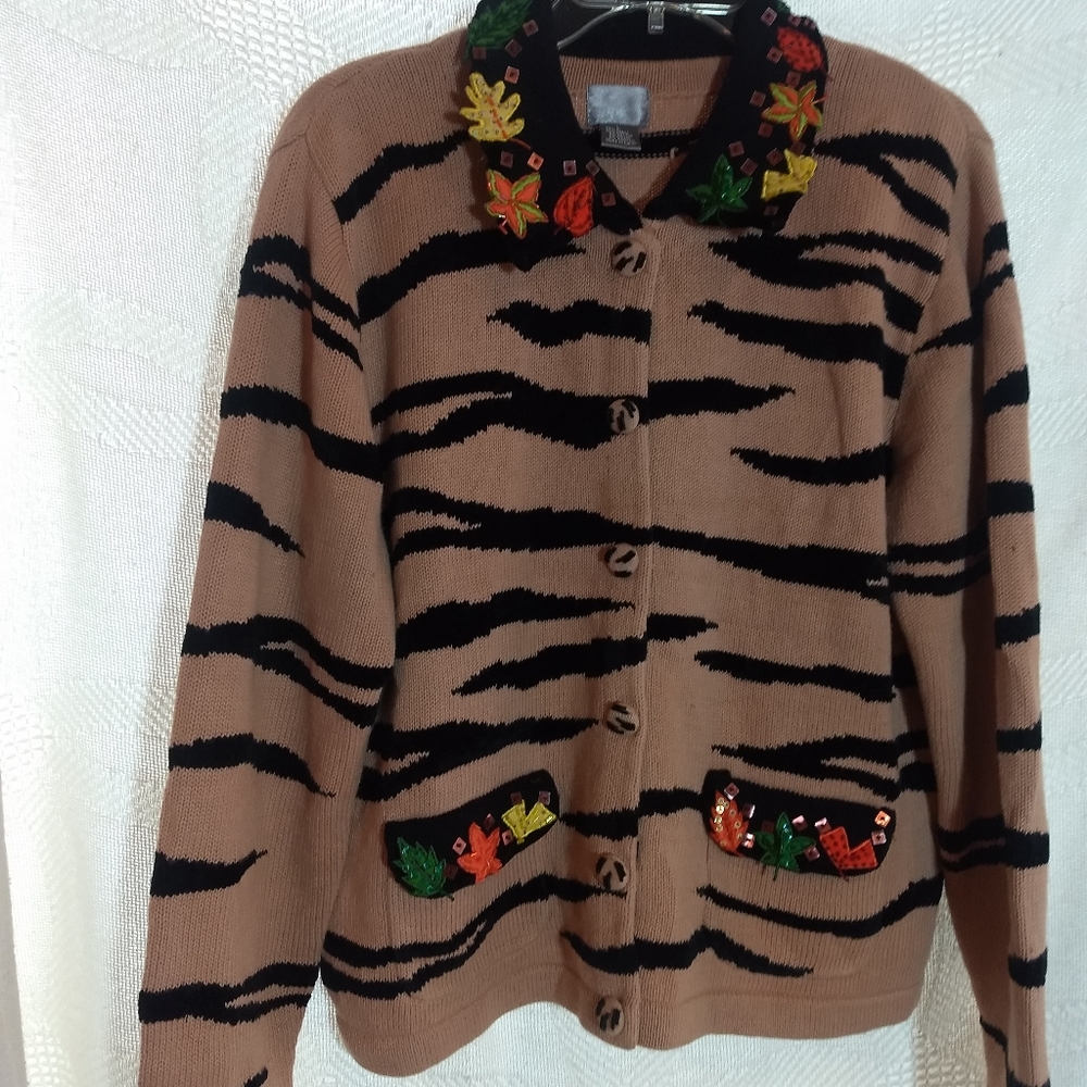Wmns Berek Animal Print Autumn Sweater Cardigan LG
